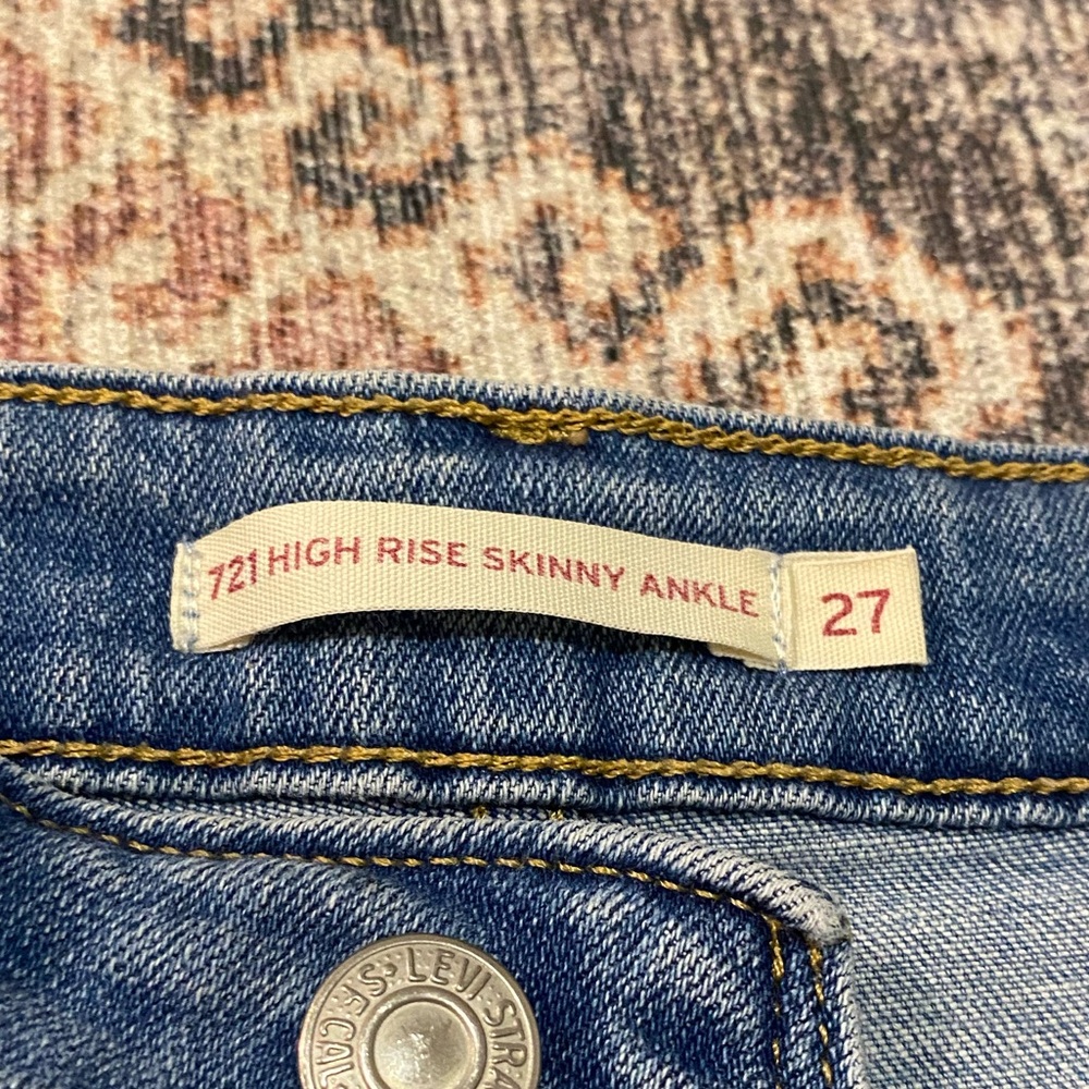 Levi’s 721 Sculpt High Rise Skinny Ankle Jeans Size 27 - Picture 6 of 8